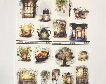 Enchanted Collection E2024-E2029 Decorative Planner Stickers, Hobonichi Weeks, Bujo , Deco Journal Stickers