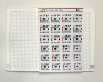 Coffee Low Battery Planner Stickers: B6 Size