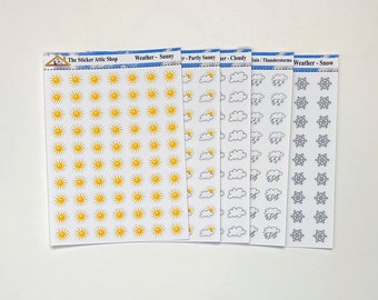 Tiny Weather Planner Stickers: Hobonichi Weeks, Daily Tracker