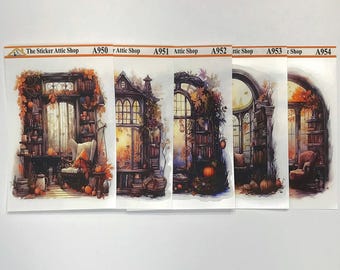 Autumn Book Nook Stickers: Frosted Matte Planner Stickers