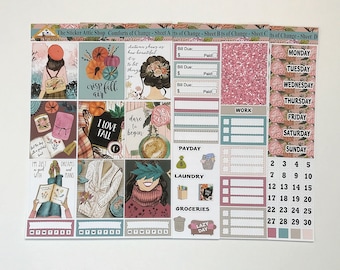 Fall Planner Sticker Kit, Comforts of Change, EC Vertical Planner