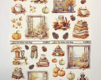 Cozy Fall Planner Stickers, Autumn Journal Decor (B6 Size)