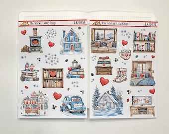 Winter in Love LG0033 - LG0034 Decorative Planner Stickers, Journal Planner Sticker