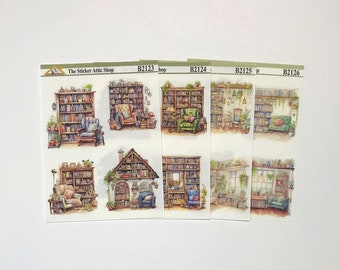 Book Nook Planner Stickers: Bujo, Journal Deco Stickers