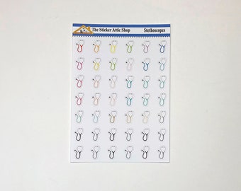 Mini Stethoscope Planner Stickers - Perfect for Nurse, Doctor, RN On Call, Medical, Clinicals, etc.