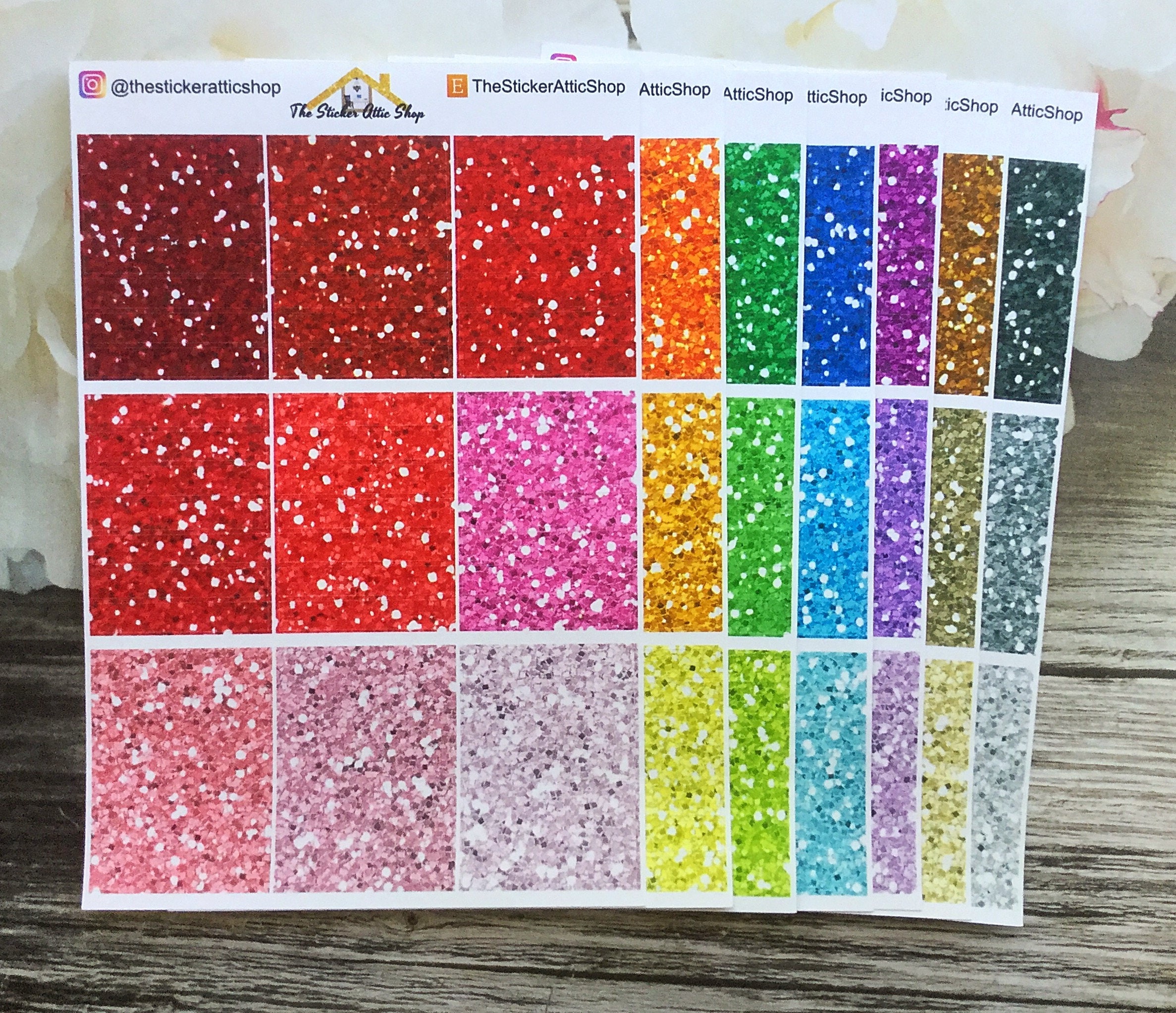 Faux Glitter Headers Glitter header planner stickers Header Etsy