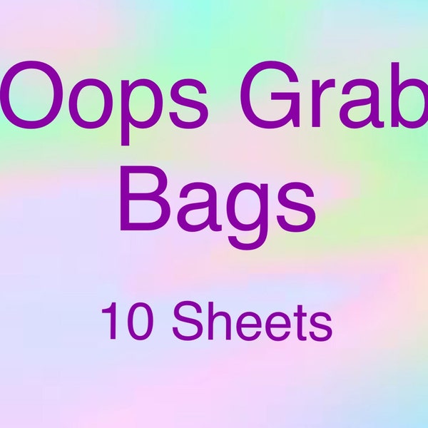 SALE, Oops Bags, 10 Sheets, Planner Stickers, Oops Stickers, Imperfect Stickers, Sale, Oopsie Stickers, Misfit Stickers, Grab Bag Stickers