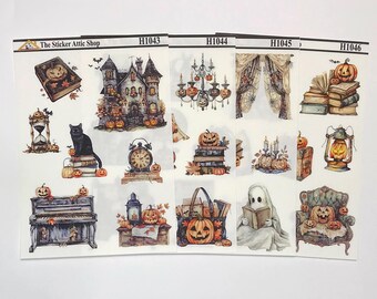 Halloween Library Collection H1043-H1046 Decorative Planner Stickers, Bullet journal stickers, Wonderland222 B6 Sticker