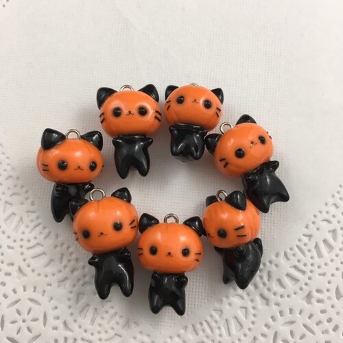 Pumpkin Cat Phone Charm/strap