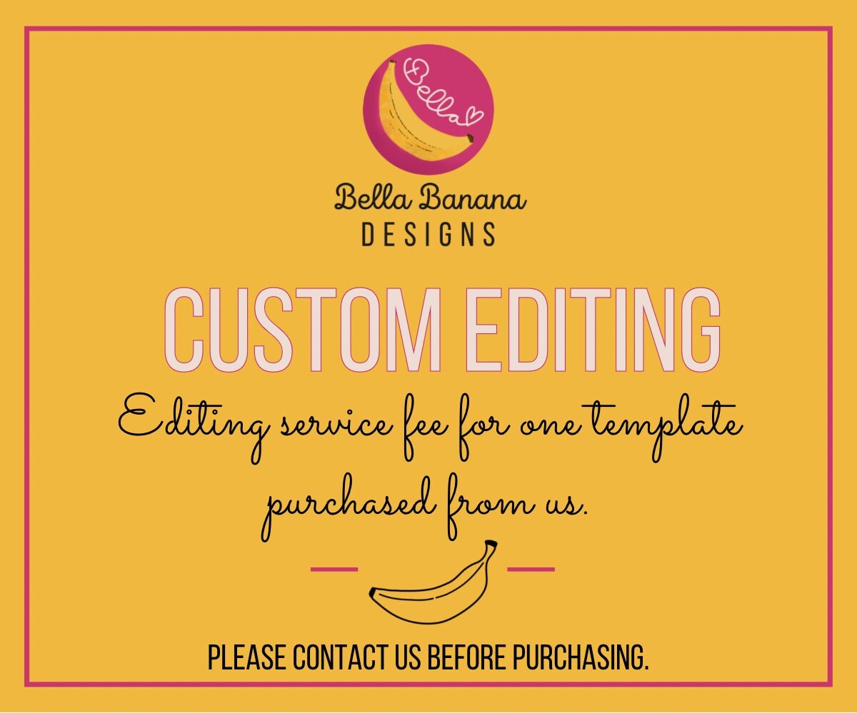 Custom Editing Service Fee for One Template - Etsy