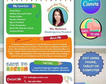 Editable Meet the Teacher Template – Back to School Flyer (Canva)