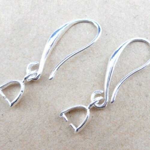 2 50 Pcs Sterling Silver Plated Pinch Bail Earring Hooks Etsy