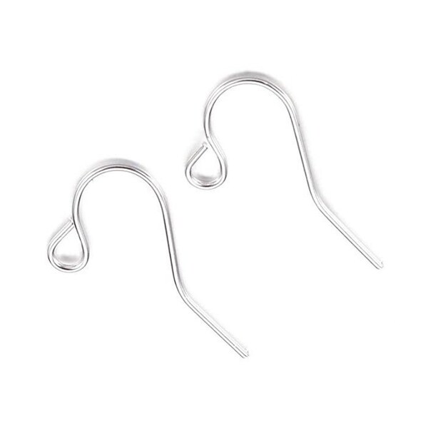 100/500/1000 Silver Earring Hooks ~ 19mm Iron French Ear Wire Fish Hooks, Nickel Free, Bulk Findings for Simple Earring Making Supplies