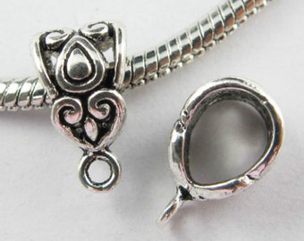 10x HOPE Shaped Tibetan Silver Bead Charms Pendant For DIY Jewerly Making 13*9mm