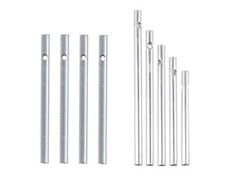 Set 4 DIY Wind Chime Tubes Rods Pipes ~ 3" Silver Metal Hollow Wind Chime Replacement Parts Repair Kit ~ Make Your Own Windchimes Supplies