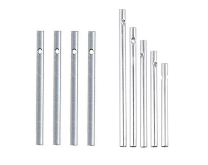 Set 4 DIY Wind Chime Tubes Rods Pipes 3 Silver Metal Hollow Wind Chime