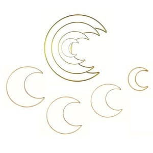 Crescent Moon Shape Hoop Frame/ 2 4 6 7 inch/ Gold Metal Loop Wire Wreath Base Craft Rings for DIY Suncatcher Dreamcatcher Macrame Supplies