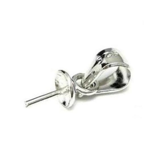 10x Jewelry Findings 925 Sterling Silver Bail Connectors Pendant Pearl Beads Cap