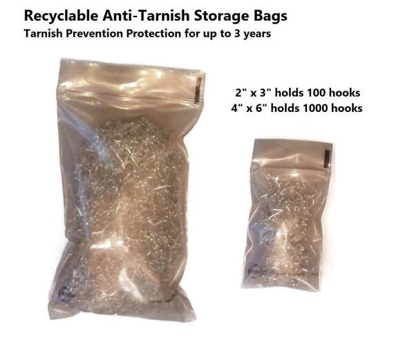 10-50 Anti Tarnish Copper Jewelry Bags Small 2x3, 4x6 / Silver Tarnish  Prevention Bag / Recyclable Ziplock Pouches / Jewelry Earring Storage 