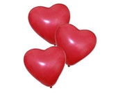 6/12 Red Heart Shaped Balloons / 11" Latex / Valentines Day Balloons / Love Romance Decor / Party Decorations / Photo Props / Gifts for Her