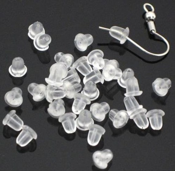 4mm Clear Earring Backs 200/500pc Rubber Earring Nuts Stoppers  Hypoallergenic 