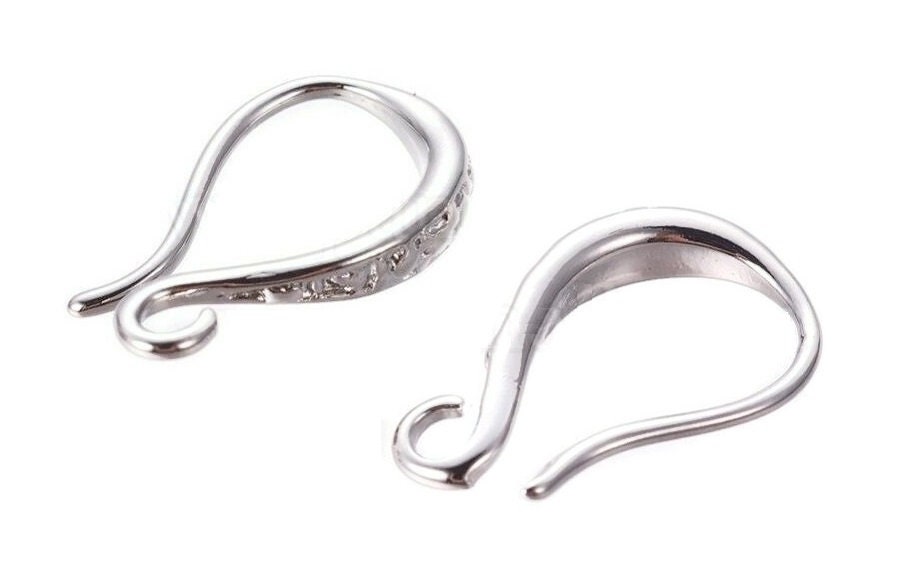 2 50 Curved Ear Wire Earring Fish Hooks Sterling Silver - Etsy