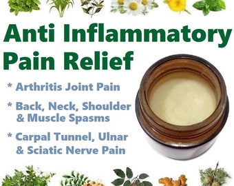 ANTI INFLAMMATORY Chronic Pain Relief Balm Shoulder Neck Back Carpal Tunnel Ulnar Sciatic Nerve Muscle Spasms Joint Pain Stress Healing Gift
