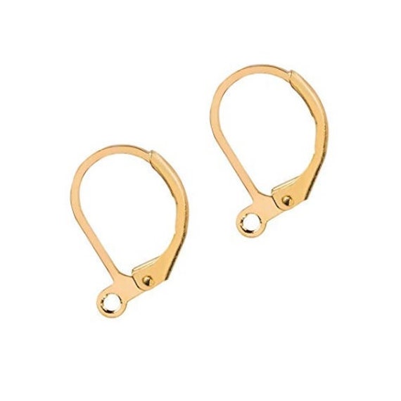 50/100Pcs French Earring Clip Hooks With Round Findings Gold Silver Plated 50/100Pcs French Earring Clip Hooks With Round Findings Gold Silver Plated