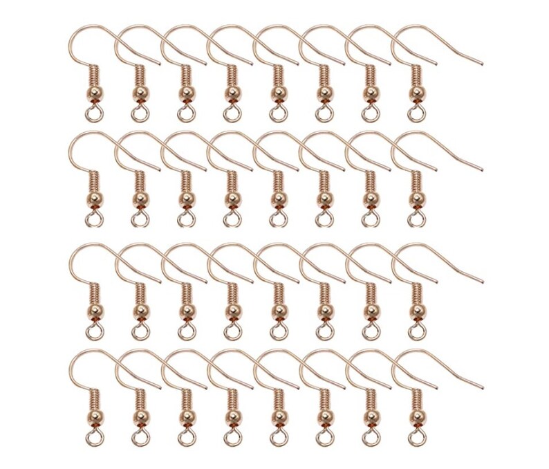 10-50 pcs 18K Gold Plated Earring Hooks Ear Wires, 18KGP Gold French Hooks, Gold Fish Hook, Gold Earwires, Gold Findings for Earring Making image 2