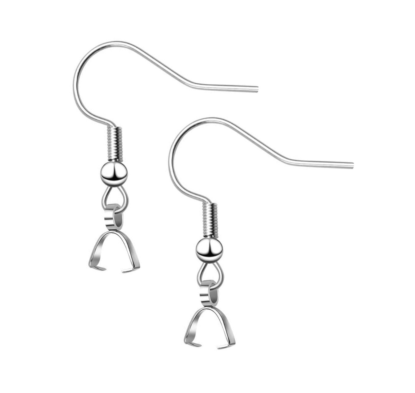 1050100pcs STAINLESS STEEL Earring Hooks With Pinch Bails Etsy