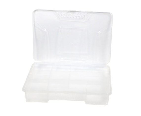 9x6 Clear Plastic Jewelry Organizer Box / Bead & Earring Storage