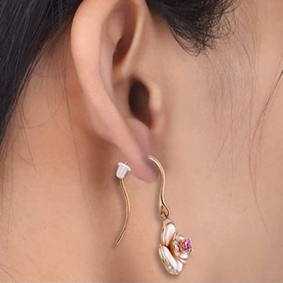 500PCS Rubber Earring Posts And Backs Clear Earring Pins Flower Tube Shape  Ear Safety Earrings Stoper Silicone Ear ear plug