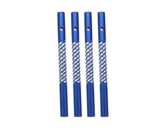 Blue Wind Chime Tubes 4pc Set, 3" Hollow Aluminum Metal Pipes, DIY WindChime Supplies, Replacement Rod Repair Parts, DIY Garden Decor