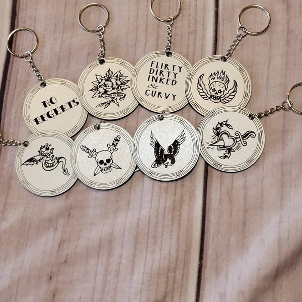 Tattoo Keychain Etsy