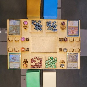 MTG Commander / Magic the Gathering Playmat / Commander / edh / magic / mtg / Magic the Gathering Board / Play Arena / Wooden