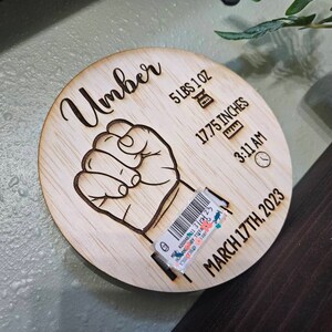 Baby Hospital Bracelet Holder | Wooden Sign | Birth Stats | Custom Made ...