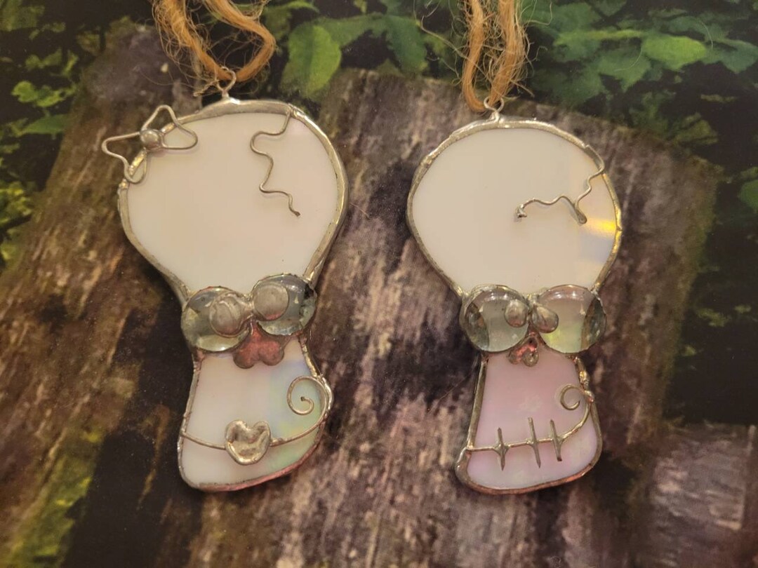 Stained Glass Art HIS and HERS Skulls Día De Los Muertos Etsy