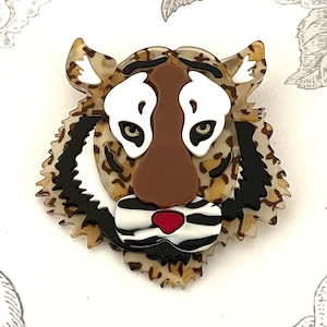 Huge Adorable Tiger Acrylic Brooch pin Jewelry