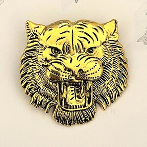 Huge Gold tone Tiger Brooch pin Jewelry - Lion, leopard Brooch pin