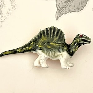 Adorable Green Dinosaur Triceratops Brooch pin Enamel Jewelry BX39