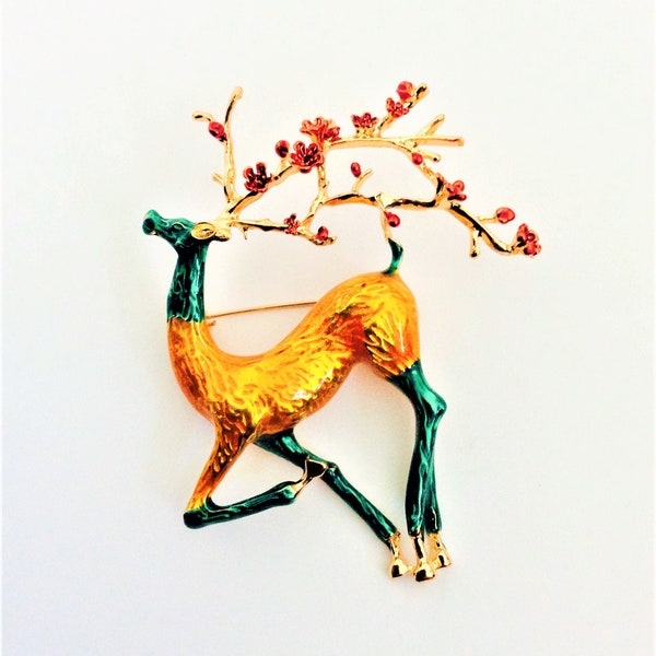 Lovely Reindeer Rhinestone Brooch pin Jewelry