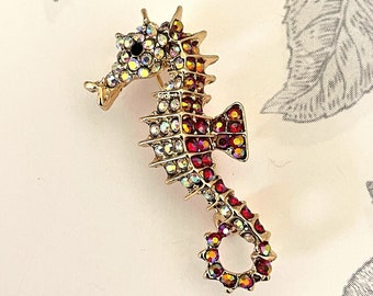 Adorable Seahorse Rhinestone brooch pin jewelry BX32