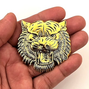 Huge Gold tone Tiger Brooch pin and pendant Jewelry BX45