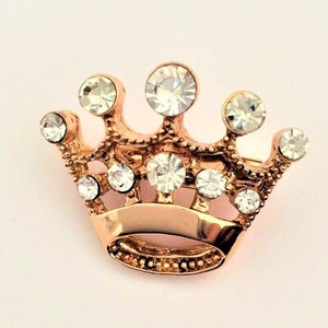 Gold Rhinestone Crown Brooch pin Jewelry - Princess crown brooch pin - Queen brooch - BX8