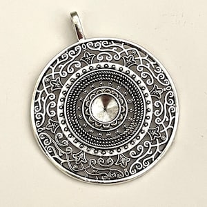 Mandala Silver Metal Pendant jewelry BX58