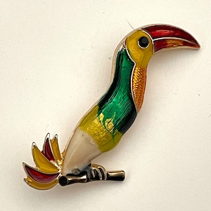 Toucan exotic bird brooch pin jewelry BX58