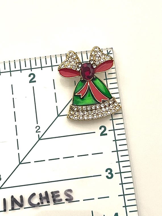 Christmas Bell Enamel Rhinestone Brooch Pin ZX77 - Etsy