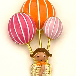 Huge Hot air balloon enamel brooch pin BX79