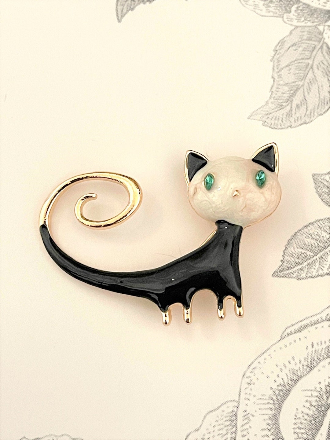 Adorable Kitty Cat in Black and White Brooch Pin Jewelry BX53 - Etsy