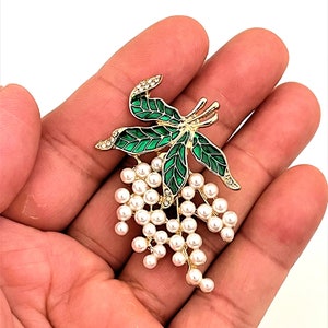 Vintage Style Faux Pearl Enamel Brooch pi Jewelry BX52